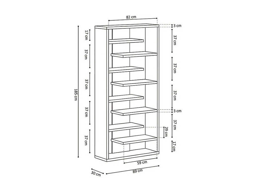 Bibliothèque large design, coloris bois collection MIRE