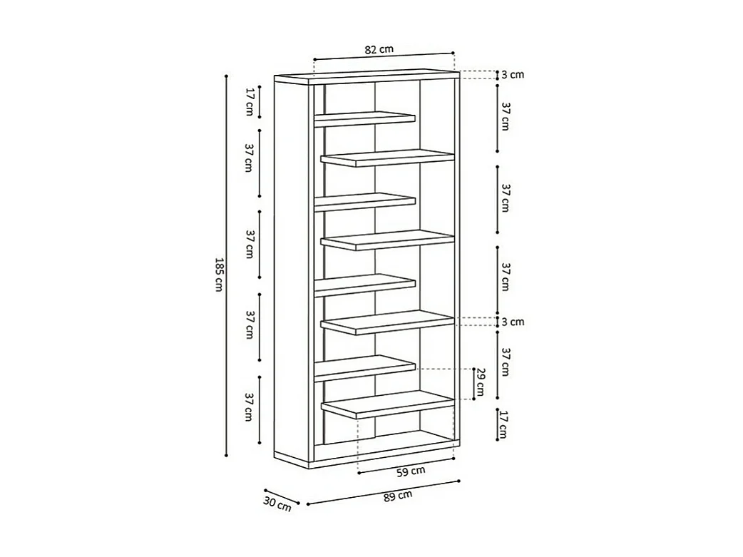 Bibliothèque large design, coloris bois collection MIRE