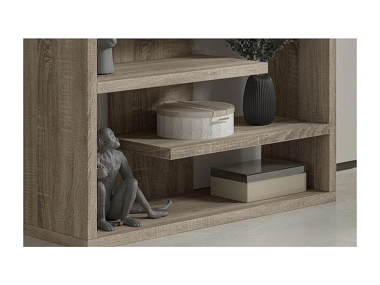 Bibliothèque large design, coloris bois collection MIRE