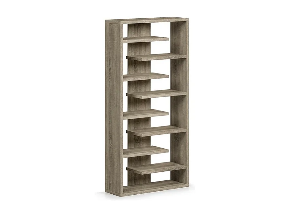 Bibliothèque large design, coloris bois collection MIRE