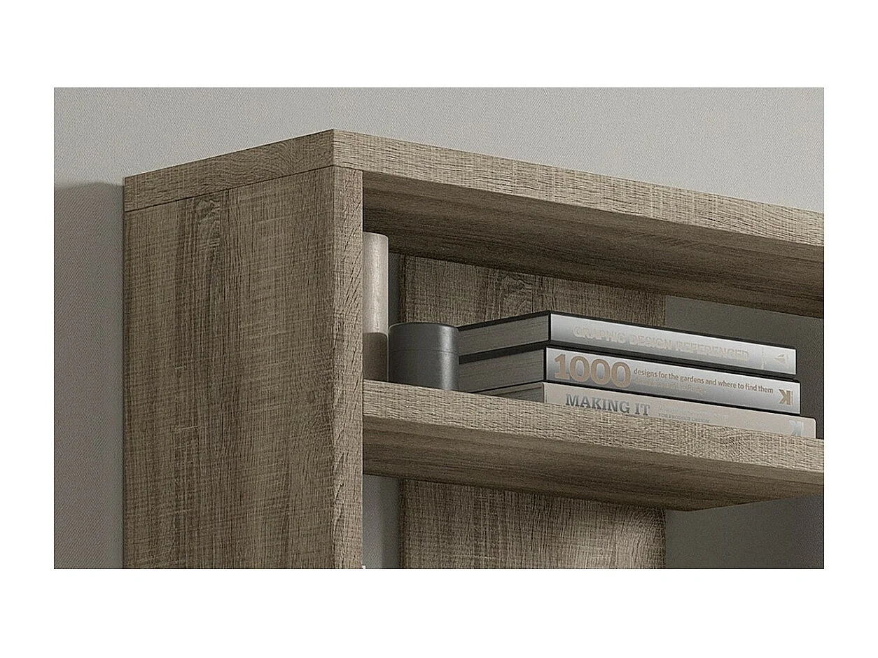 Bibliothèque large design, coloris bois collection MIRE