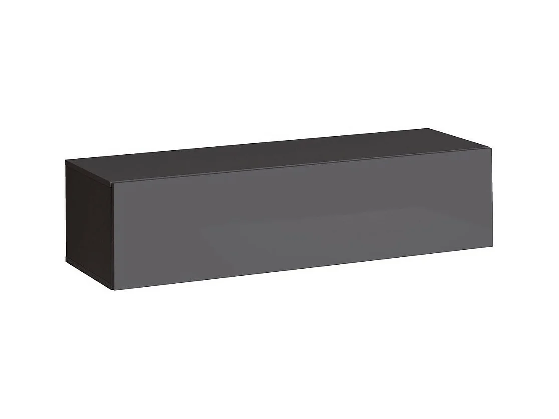 Meuble TV suspendu 120 cm – Gris – Collection SWITCH – Finitions brillantes – Design moderne
