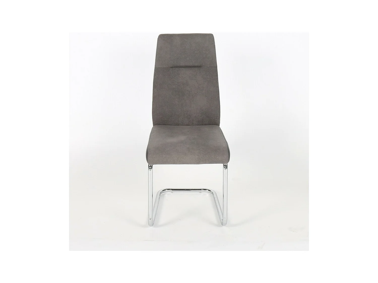 Chaise OLIVIER design en métal et tissu coloris gris - Lot de 4