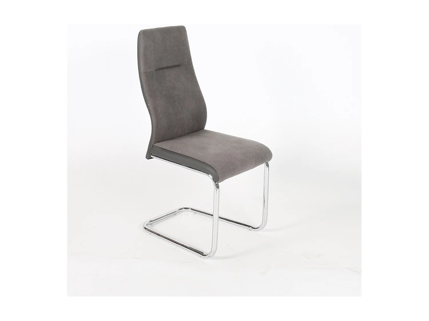 Chaise OLIVIER design en métal et tissu coloris gris - Lot de 4