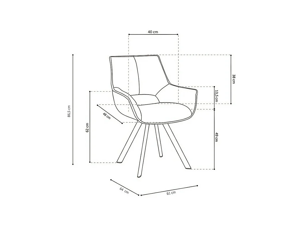 Cadeira TIMOTE Tecido Rosa, dimensões A86,5 x L61 x P64, ideal para a sua cozinha ou sala de jantar.