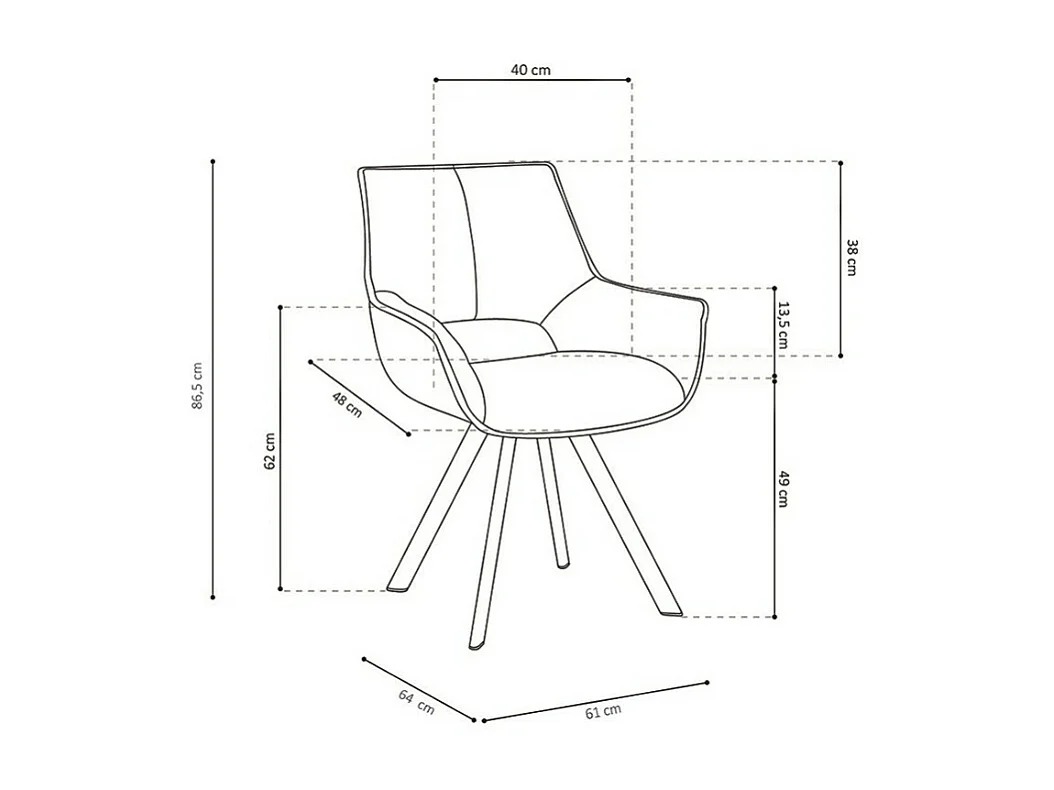 Stoel TIMOTE Stof Roze, afmetingen H86,5 x B61 x D64, ideaal voor uw keuken of eetkamer.