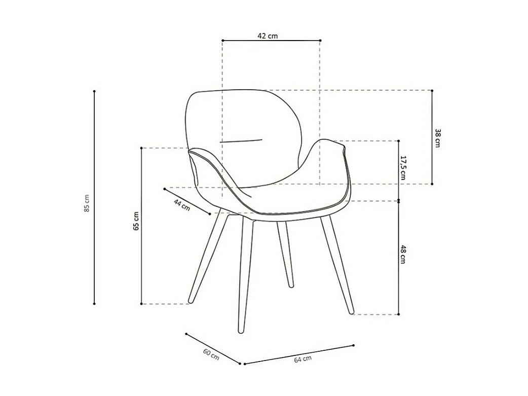 Sedia MAXIMA Tessuto Beige, dimensioni H85 x L64 x P60, ideale per la vostra cucina o sala da pranzo.
