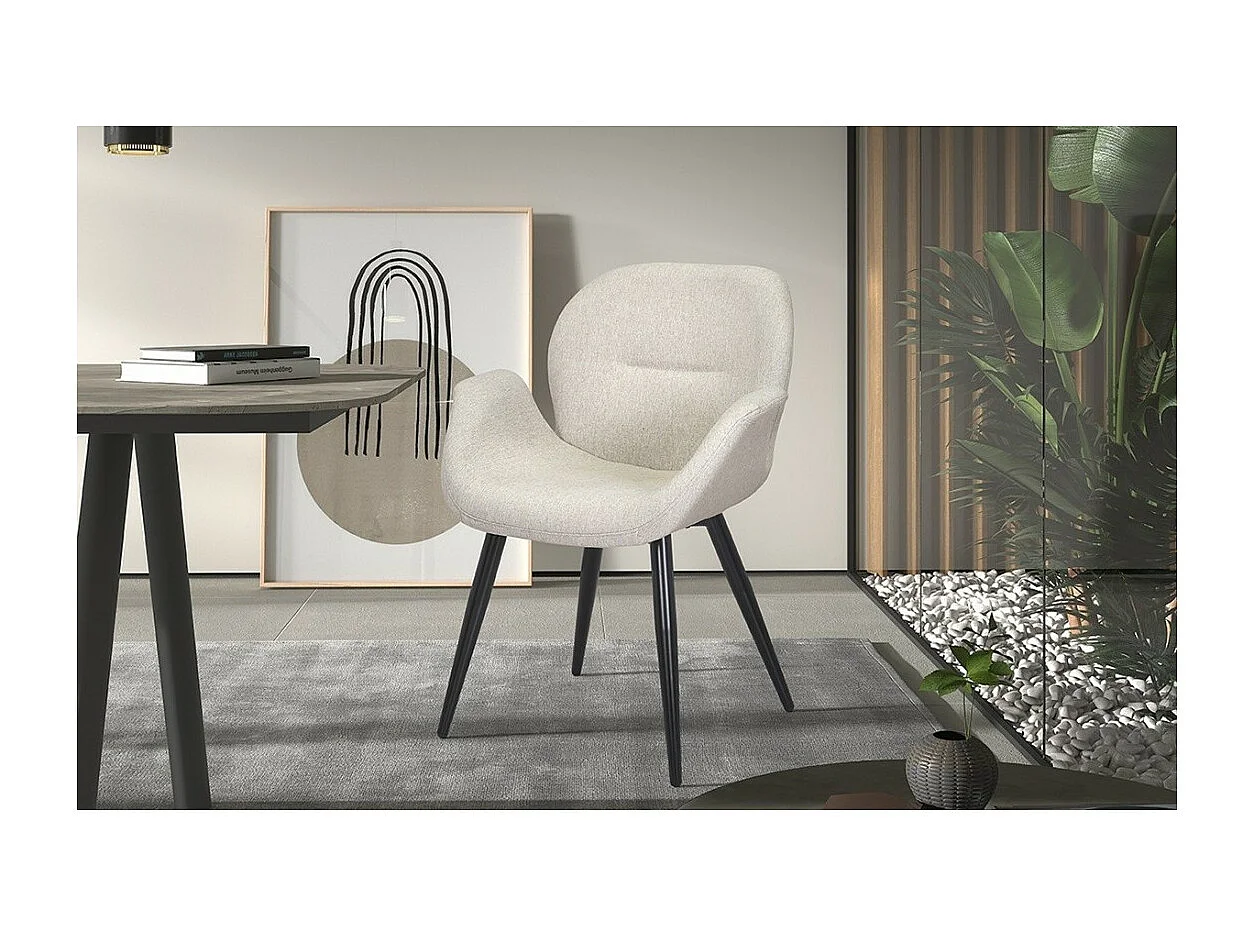 Sedia MAXIMA Tessuto Beige, dimensioni H85 x L64 x P60, ideale per la vostra cucina o sala da pranzo.