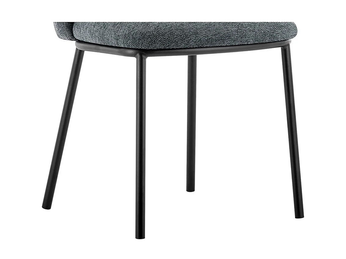 Chaise ARTHUS – Tissu gris foncé – Structure métal noir – H76 x L52 x P54 cm