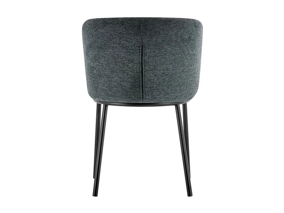 Chaise ARTHUS – Tissu gris foncé – Structure métal noir – H76 x L52 x P54 cm