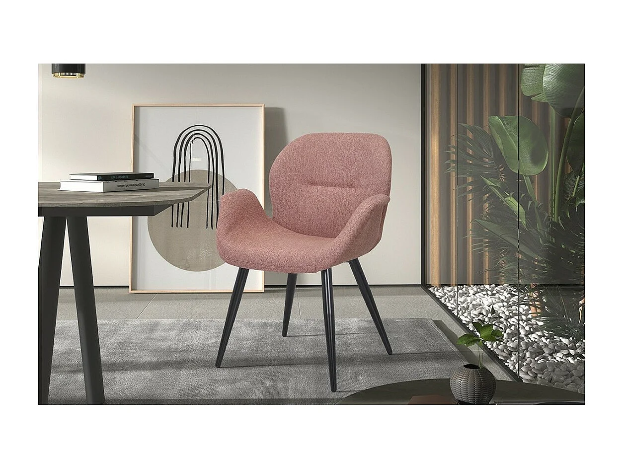 Stuhl MAXIMA Stoff Rosa, Maße H85 x L64 x P60, ideal für Ihre Küche oder Esszimmer.