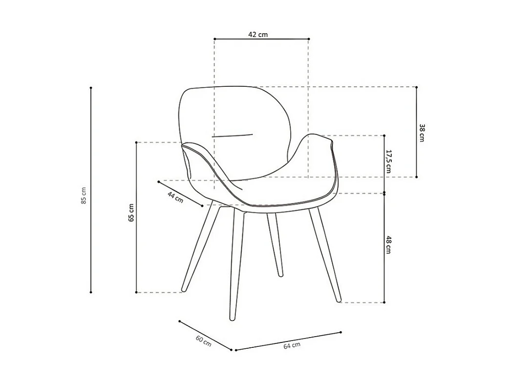 Chaise MAXIMA – Tissu rose – Pieds métal noir – H85 x L64 x P60 cm