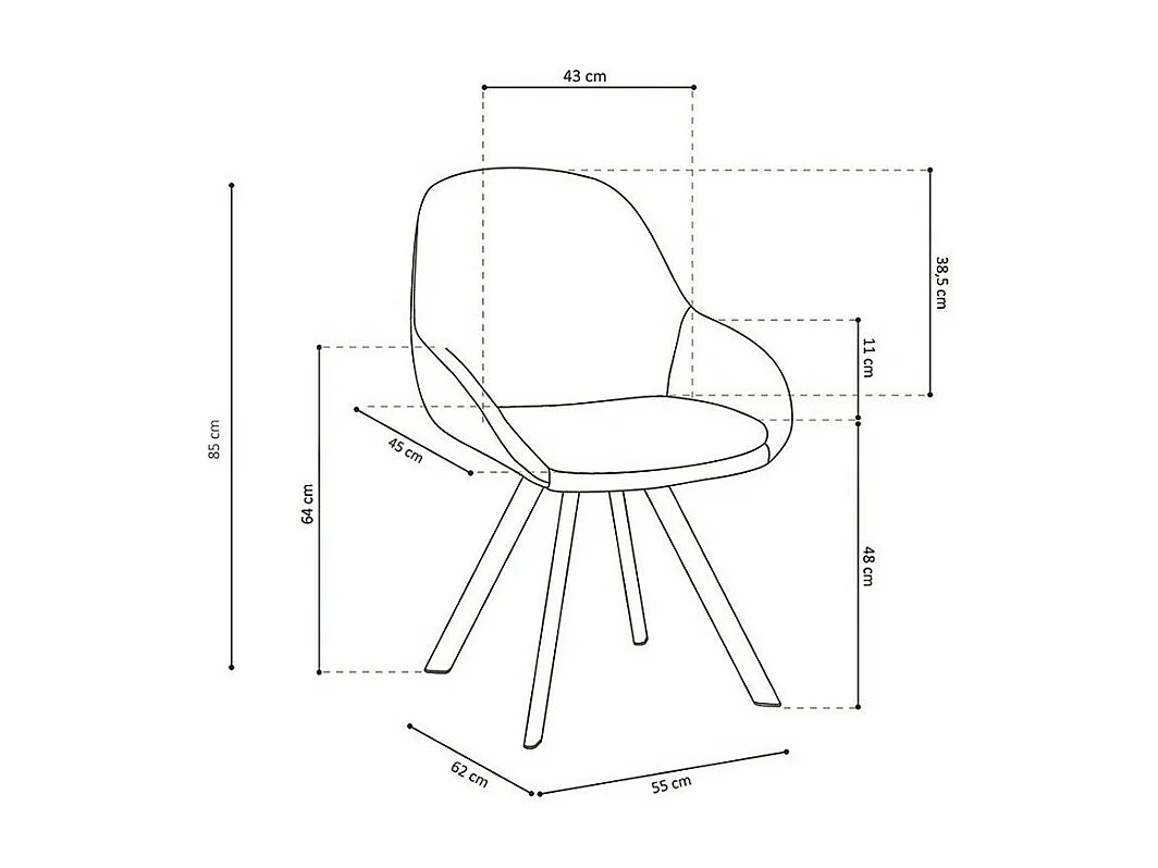 Chaise JEANNE Tissu Rose Dos PU Gris foncé, dimension H85 x L55 x P62, idéal pour votre cuisine ou salle à manger