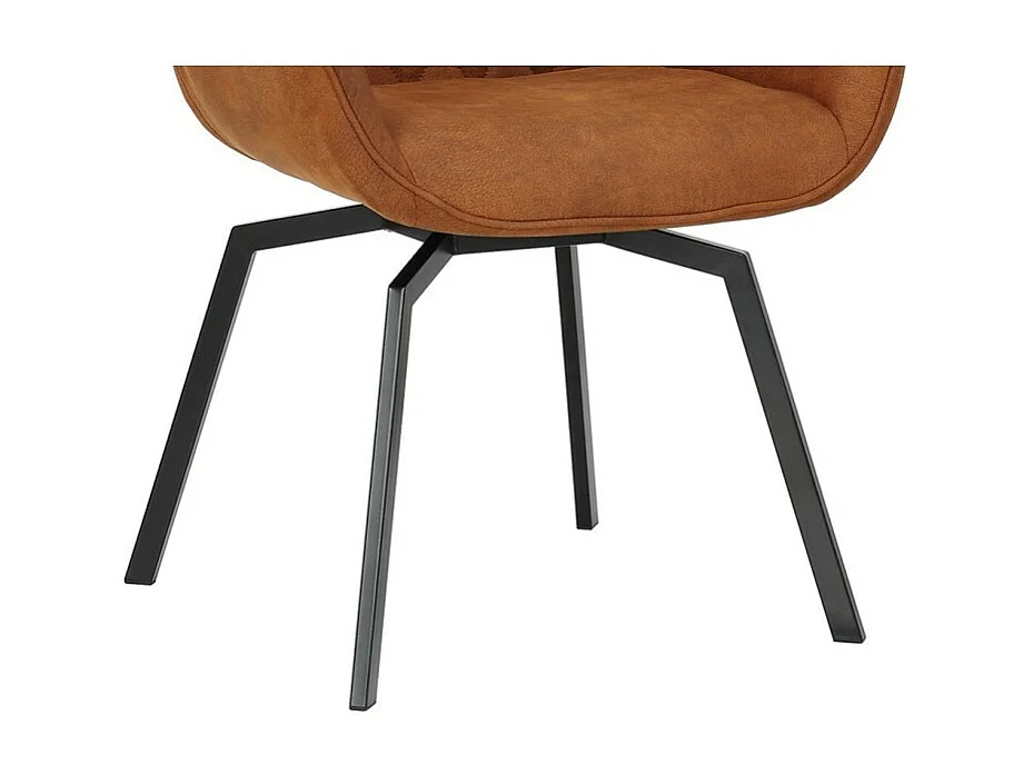 Chaise DORA PU Micro fibre Cognac, dimensions: H84 x L59.5 x P62 cm, idéal pour votre cuisine ou salle à manger