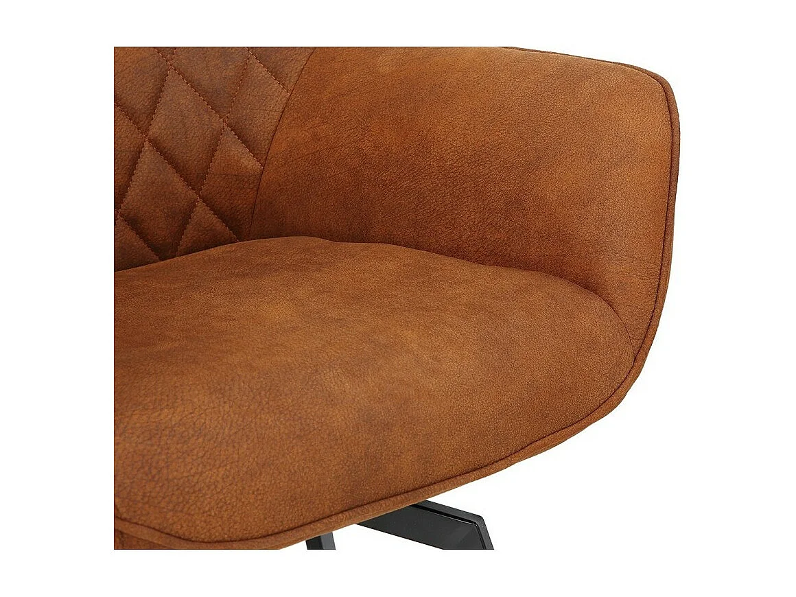 Chaise DORA PU Micro fibre Cognac, dimensions: H84 x L59.5 x P62 cm, idéal pour votre cuisine ou salle à manger