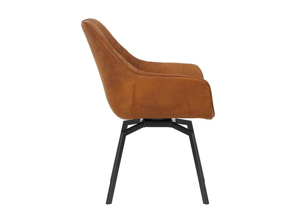 Chaise DORA PU Micro fibre Cognac, dimensions: H84 x L59.5 x P62 cm, idéal pour votre cuisine ou salle à manger