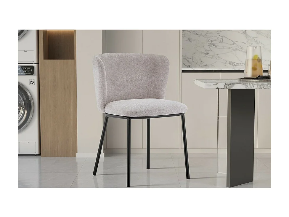 Cadeira 'ARTHUS' Tecido Bege, dimensões A76 x L52 x P54, ideal para a sua cozinha ou sala de jantar