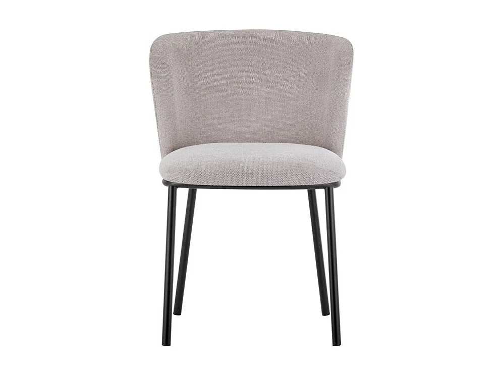 Chaise ARTHUS – Tissu beige avec pieds métal noir – H76 × L52 × P54 cm