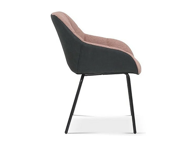 Stoel SAM Stof Roze Achterkant PU Donkergrijs, afmetingen H85 x B57,5 x D65, ideaal voor uw keuken of eetkamer