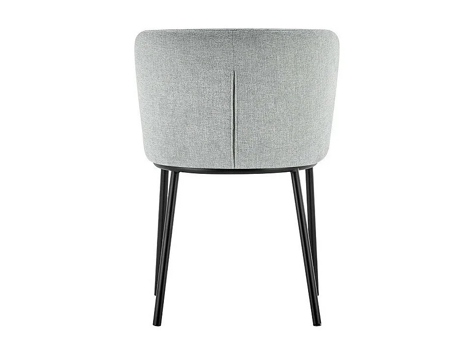 Chaise ARTHUS – Tissu gris clair avec pieds métal noir – H76 × L52 × P54 cm