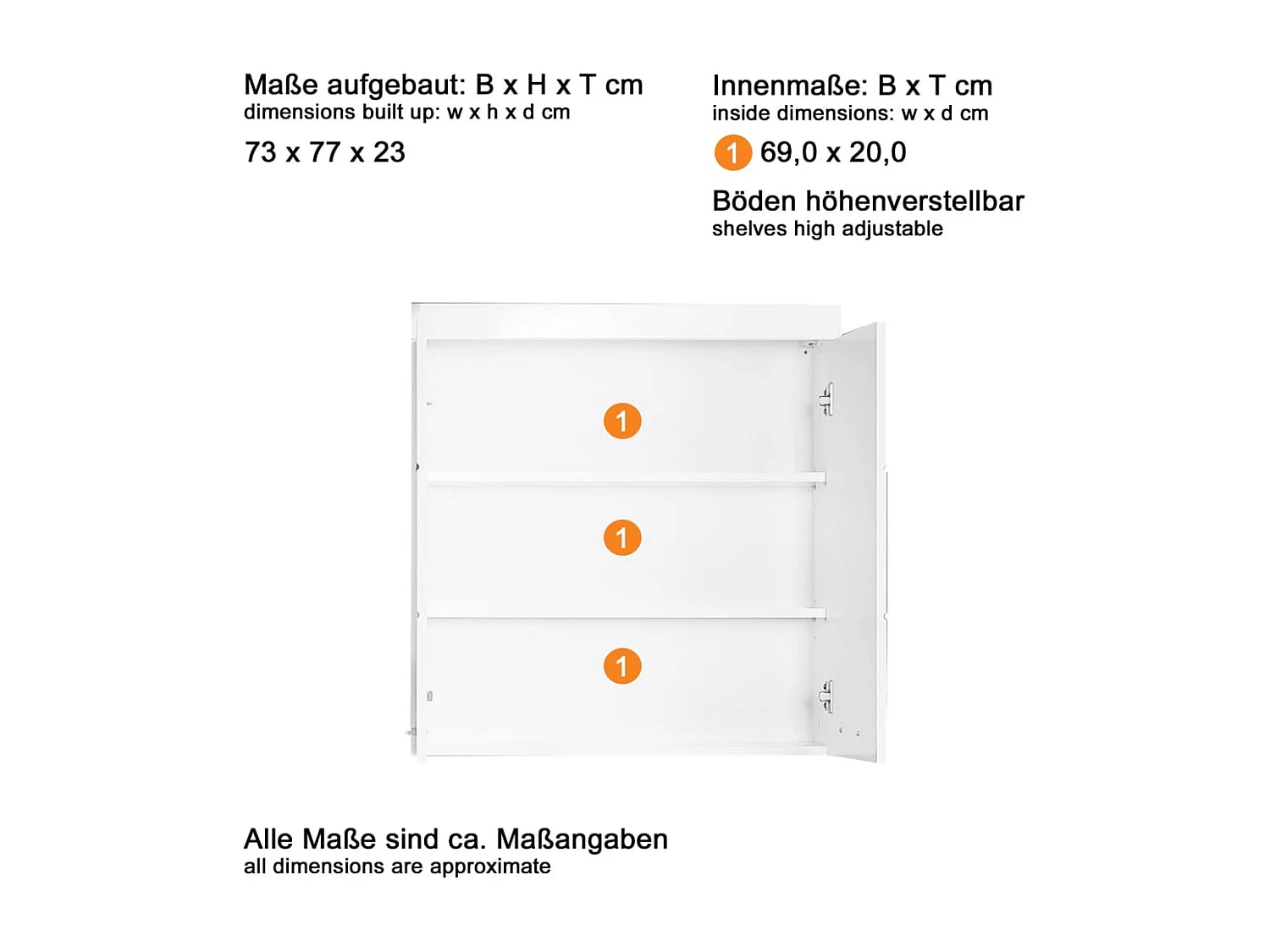 Armoire murale de salle de bain Amanda blanc