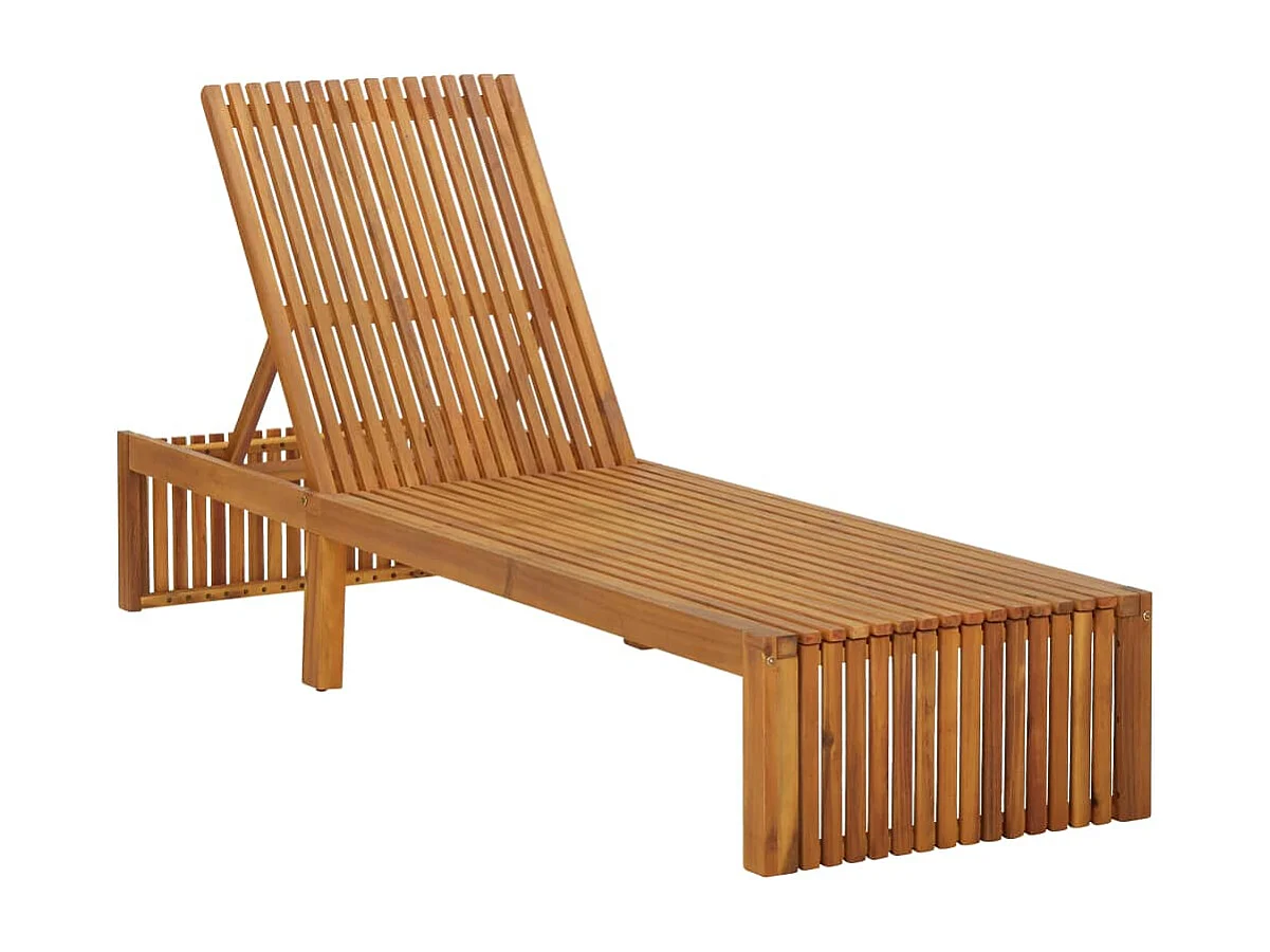 Transat chaise longue bain bois marron 200 x 60 x 30 cm 02_0012346