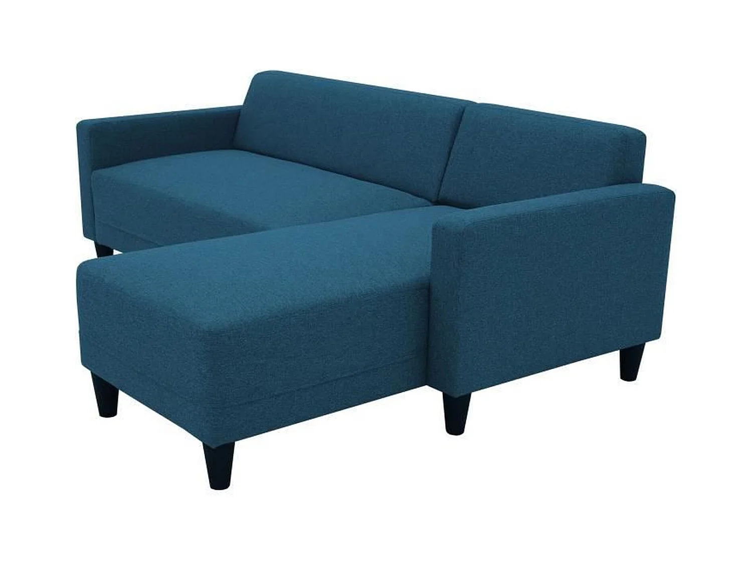 Canapé d'angle fixe 4 places BOB - Tissu marine - Réversible - 197 x 117 x 65 cm
