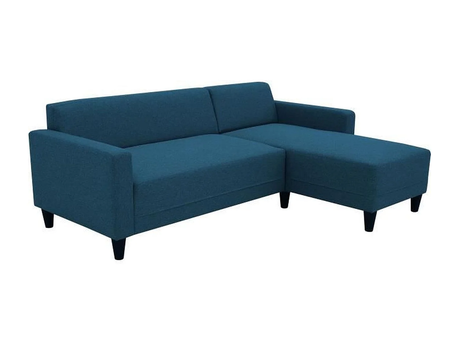 Canapé d'angle fixe 4 places BOB - Tissu marine - Réversible - 197 x 117 x 65 cm