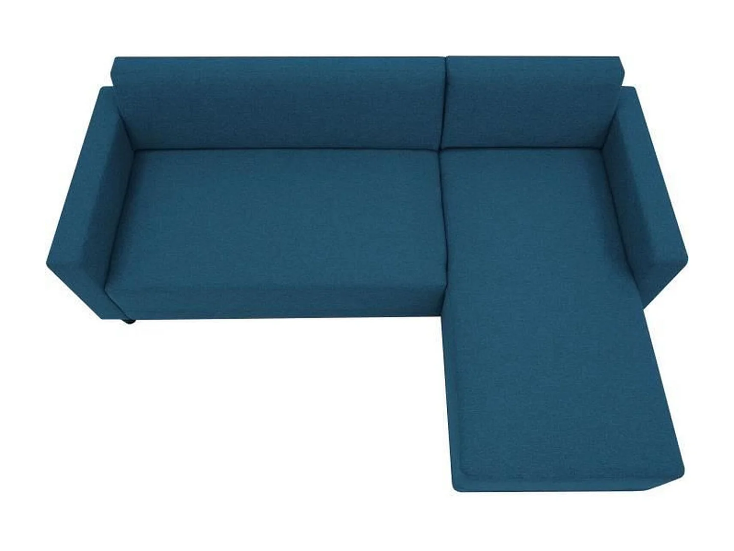 Canapé d'angle fixe 4 places BOB - Tissu marine - Réversible - 197 x 117 x 65 cm