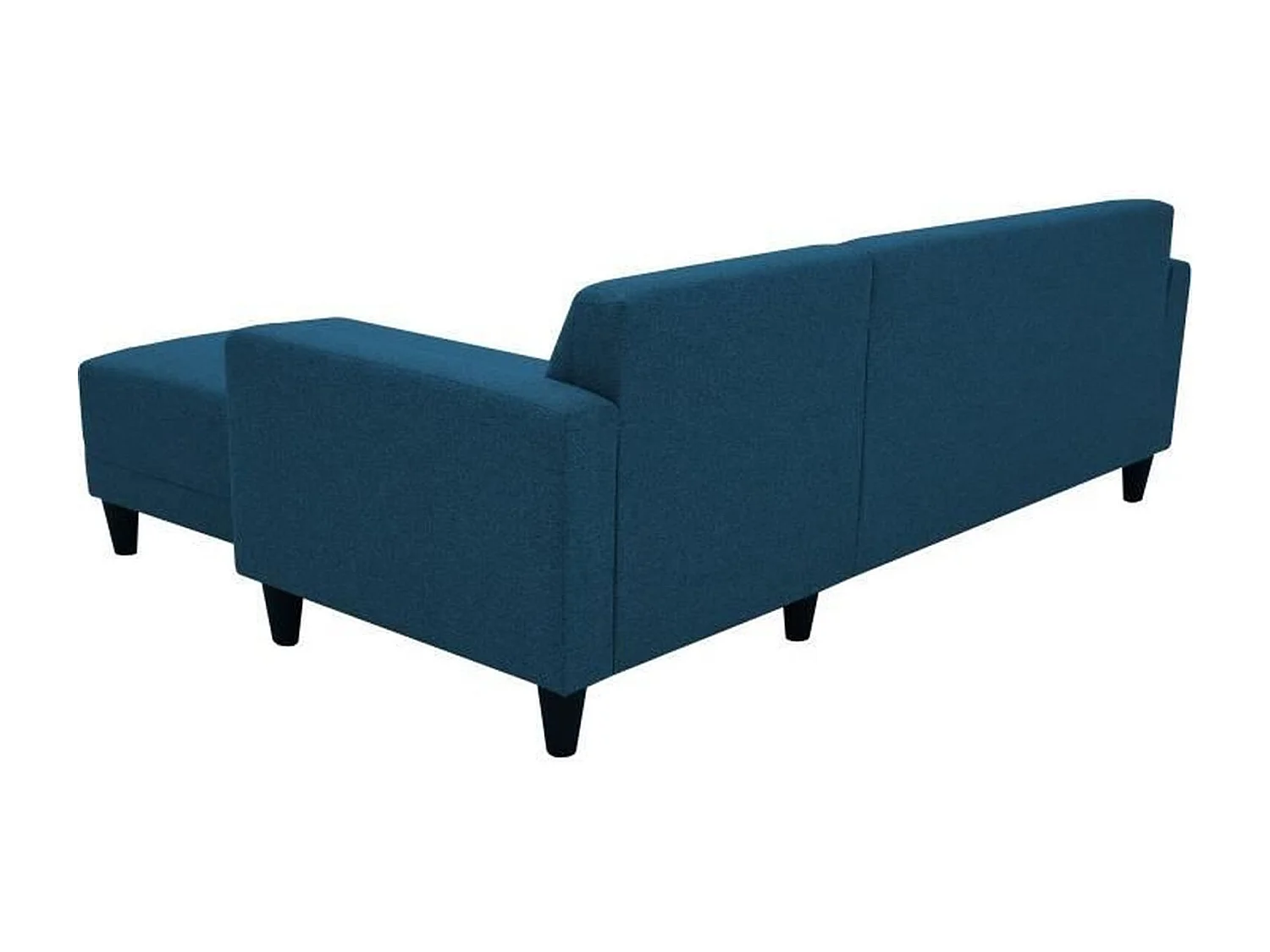 Canapé d'angle fixe 4 places BOB - Tissu marine - Réversible - 197 x 117 x 65 cm