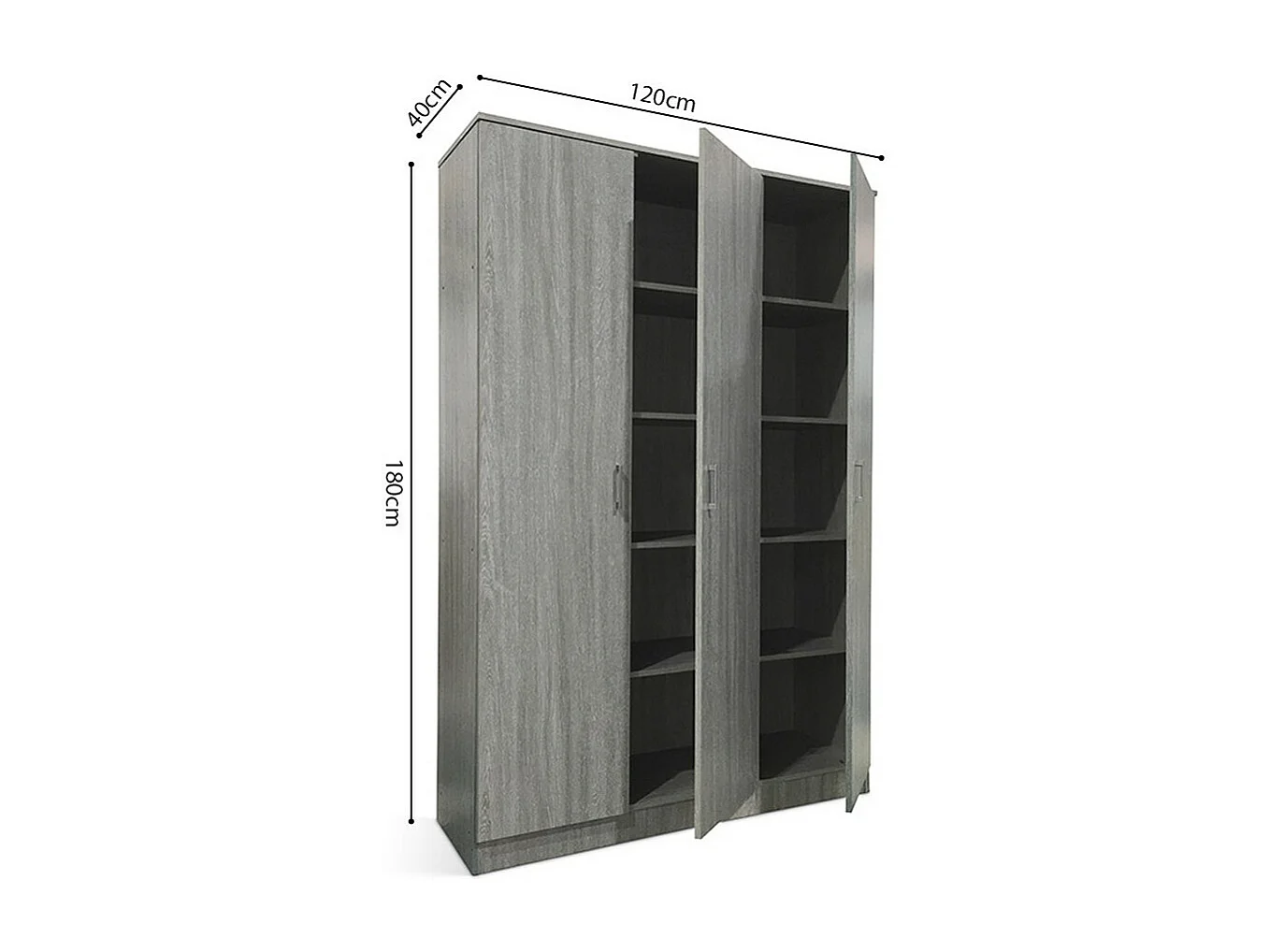 Kledingkast met 3 deuren in eikenkleur uit de REY collectie. Ideale garderobe voor uw hal of wasruimte.