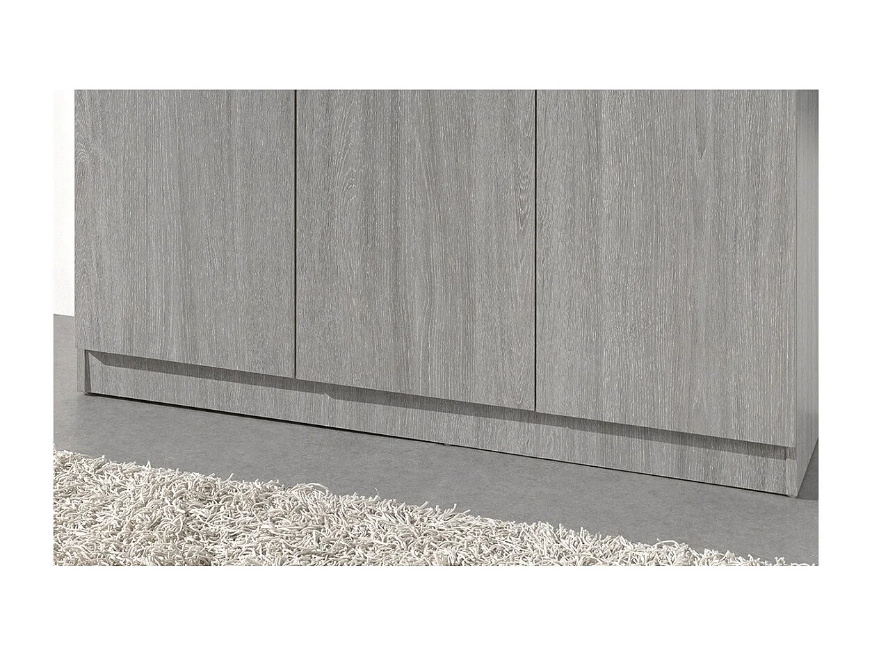 Armoire REY – 3 portes – 120×180 cm – Chêne gris – Style scandinave