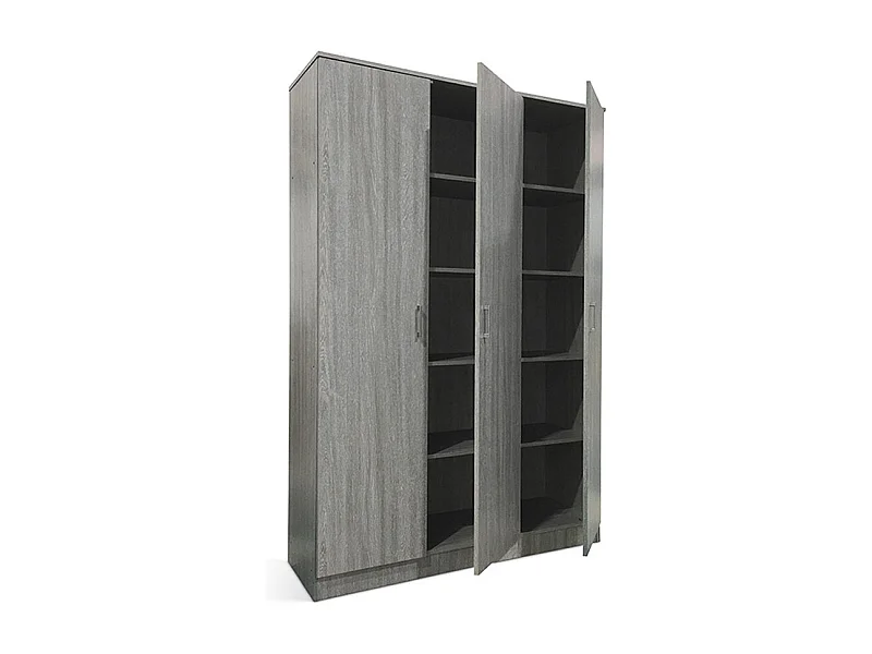 Armoire REY – 3 portes – 120×180 cm – Chêne gris – Style scandinave