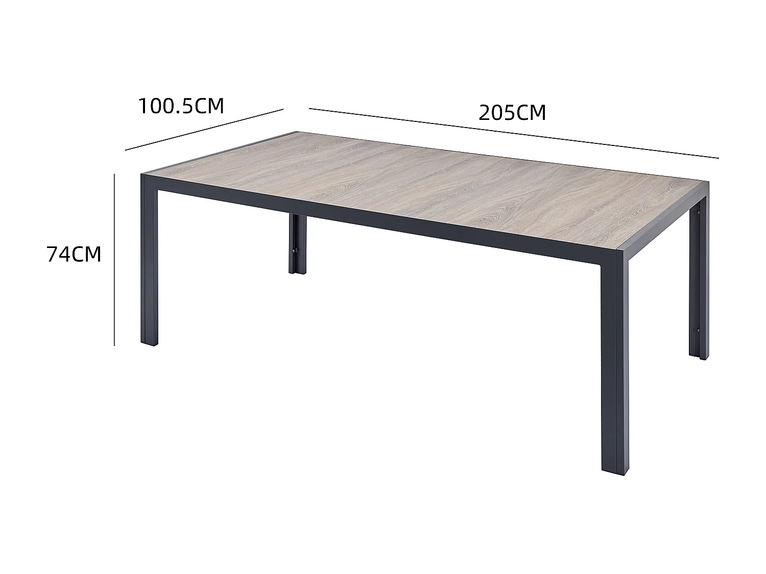 Table de jardin 10 places en alu et plateau effet bois LAGOS