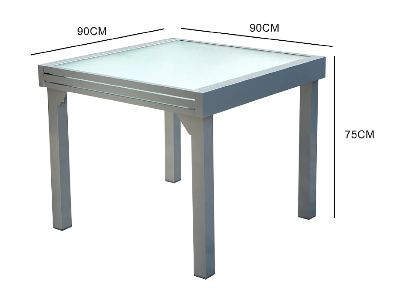 Table de jardin extensible 8 places en aluminium MOLVINA