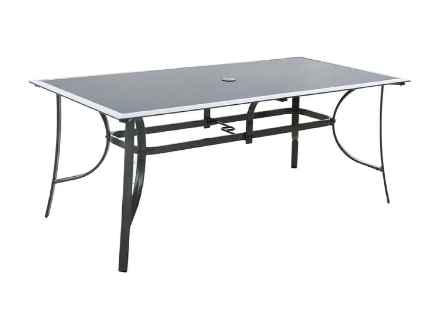 Mesa de jardim 10 lugares em alumínio RIMINI com tampo de vidro