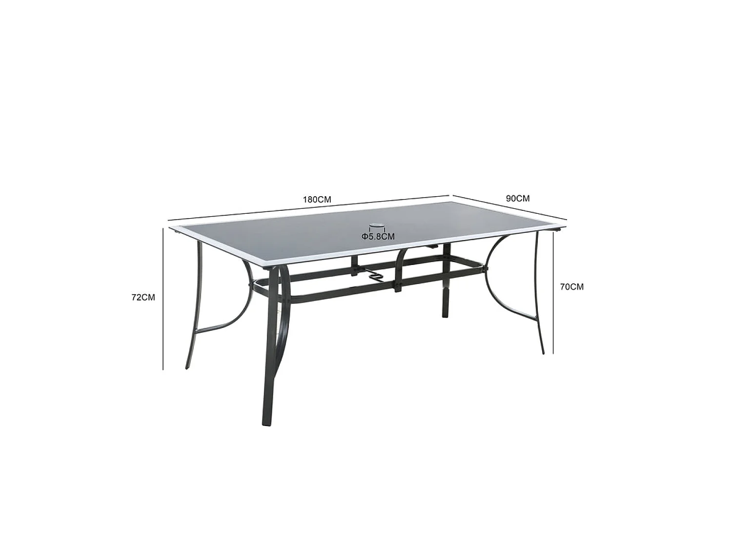 Table de jardin aluminium 10 places RIMINI