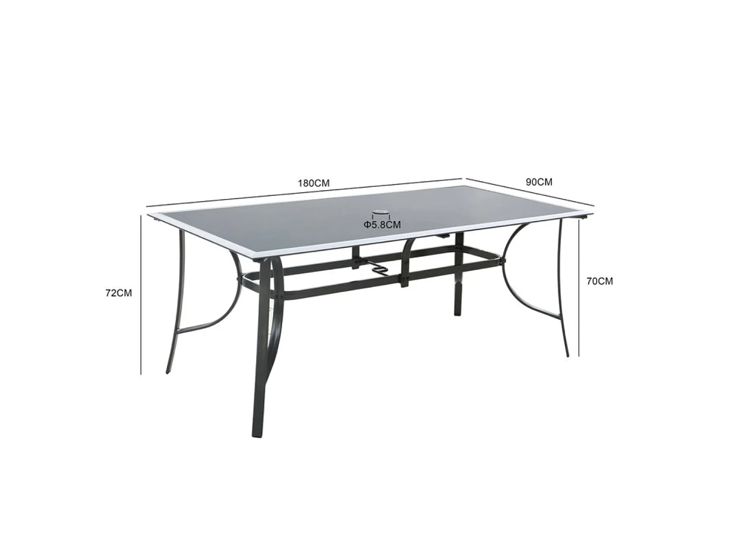 Table de jardin aluminium 10 places RIMINI
