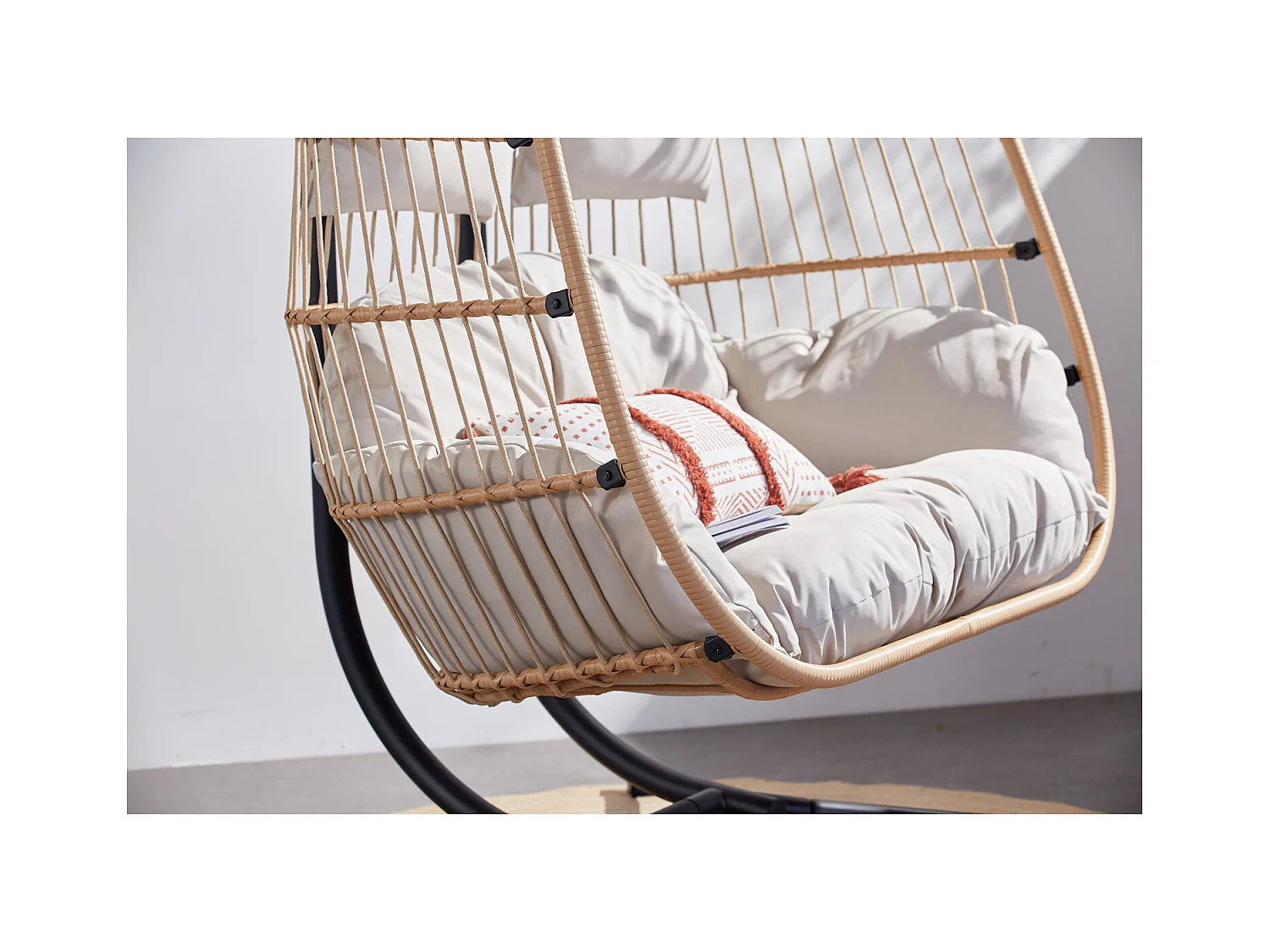 Hangstoel voor 2 personen met rotan effect FARO - Comfortabel en trendy voor binnen en buiten