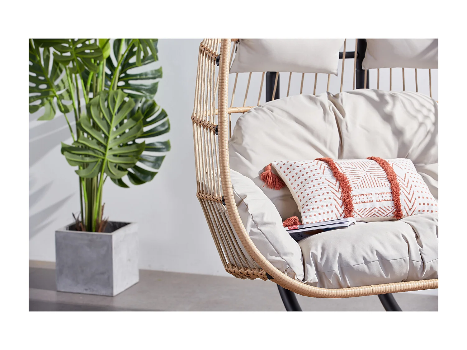 Fauteuil suspendu 2 places effet rotin FARO