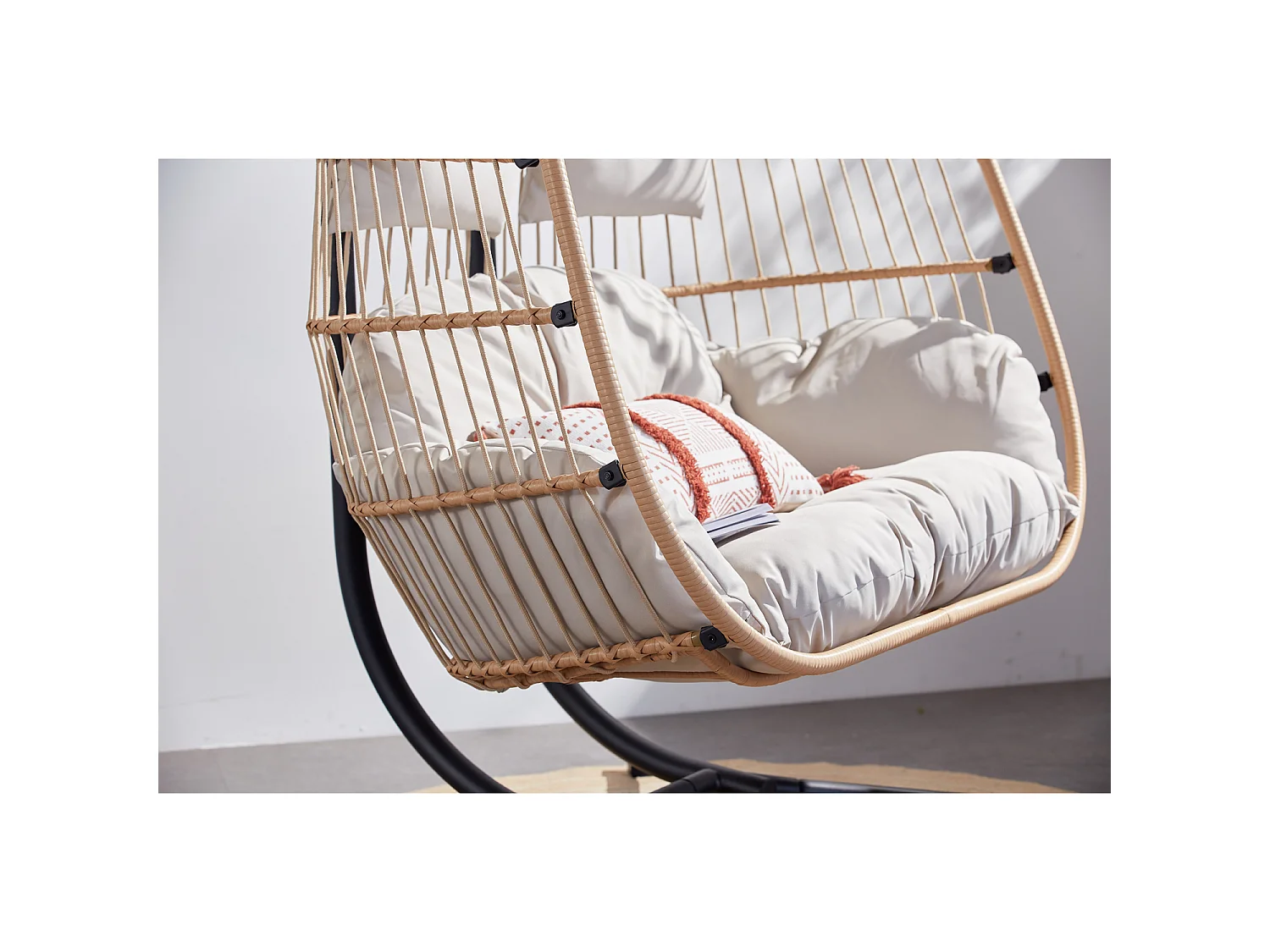 Fauteuil suspendu 2 places effet rotin FARO