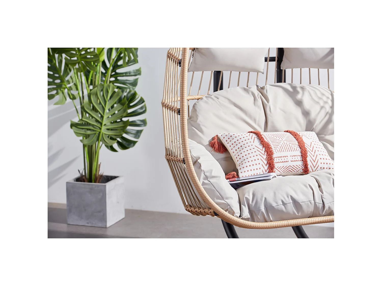 Fauteuil suspendu 2 places effet rotin FARO