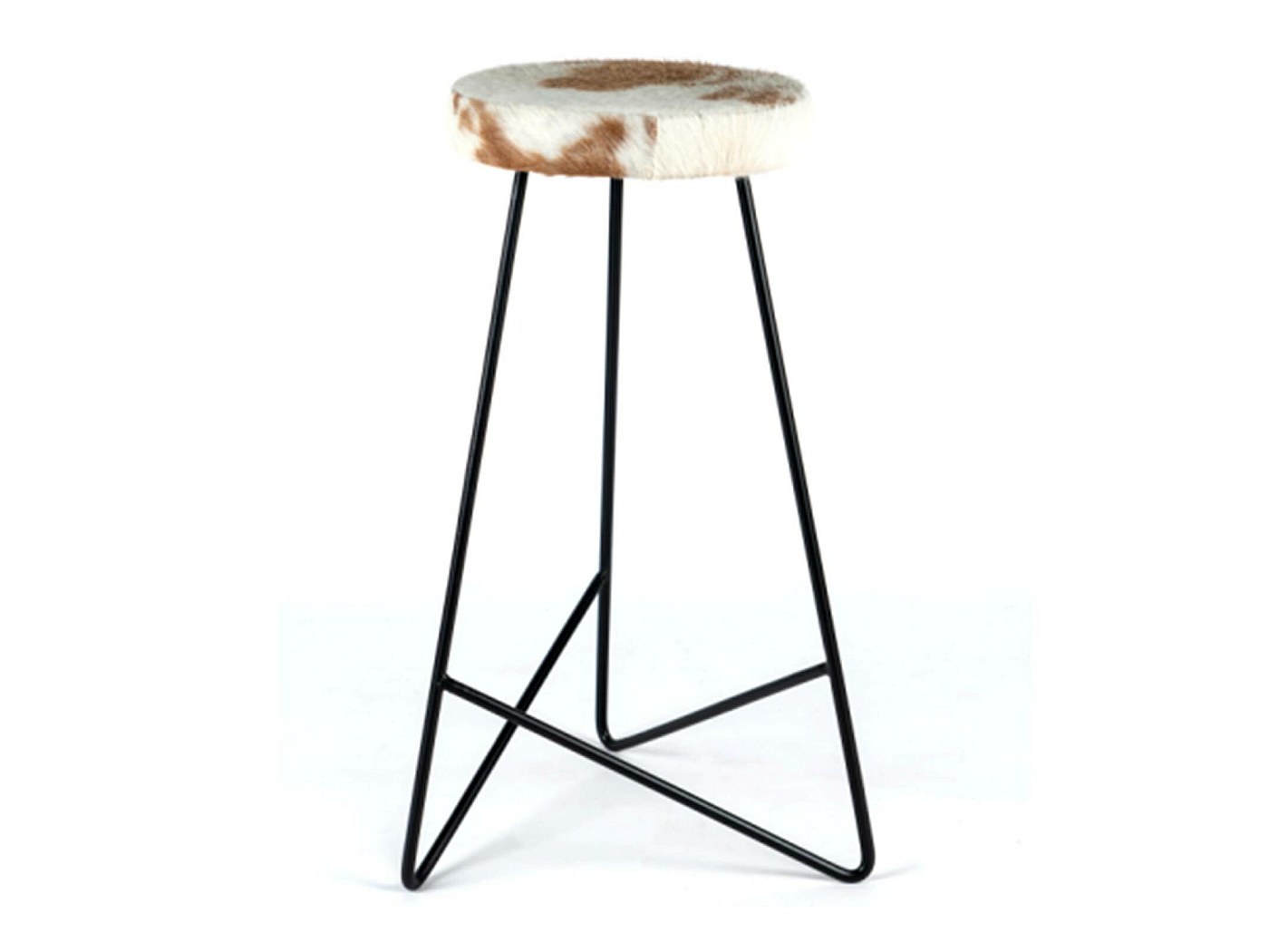 Tabouret en métal noir antique