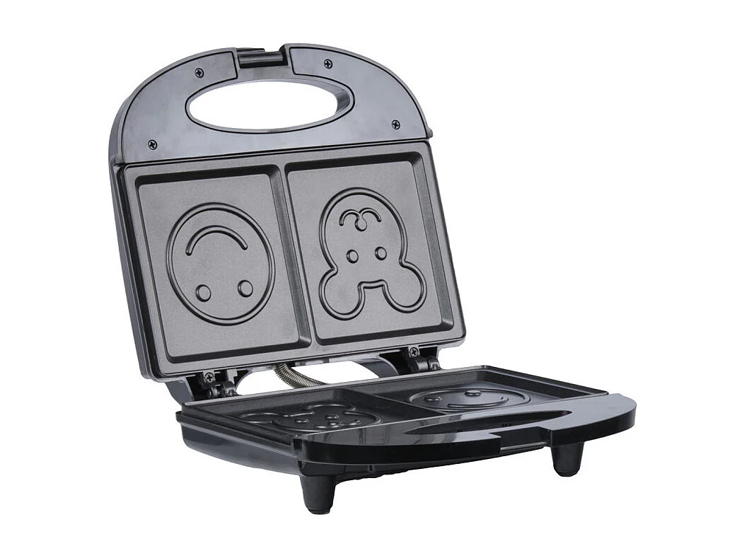 Appareil à sandwich avec plaques de cuisson antiadhésif smiley - LUXIO