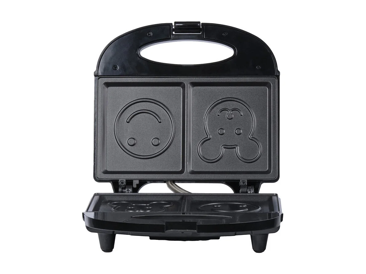 Appareil à sandwich avec plaques de cuisson antiadhésif smiley - LUXIO