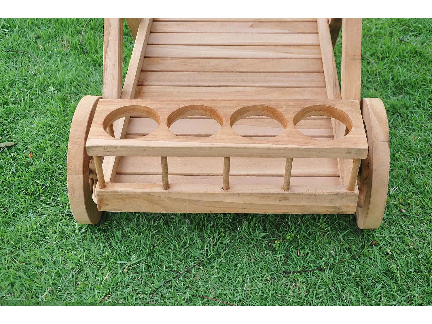 Carrinho de Chá em Teca com Rodas KERETA - Móvel de Apoio de Jardim Prático e Estético