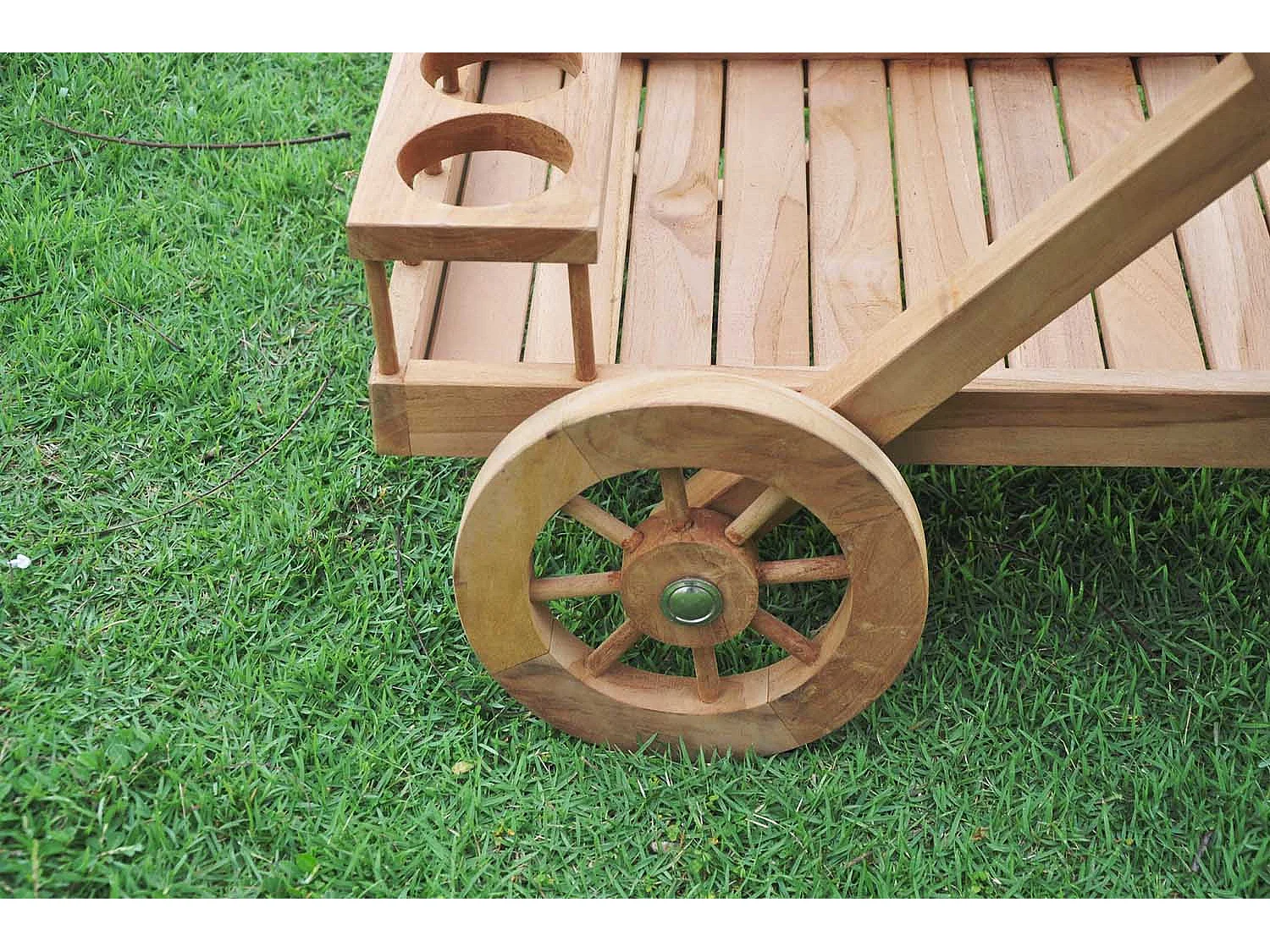 Teakhouten Trolley met Wielen KERETA - Praktisch en Esthetisch Tuinmeubel