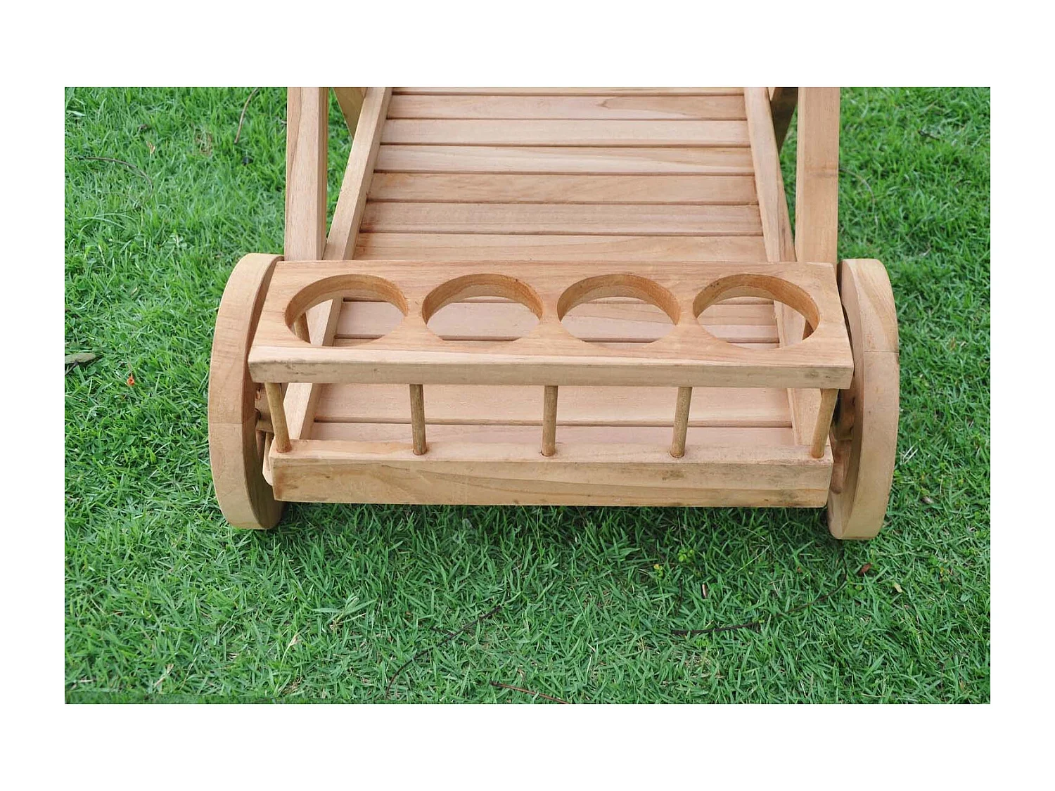 Teakhouten Trolley met Wielen KERETA - Praktisch en Esthetisch Tuinmeubel