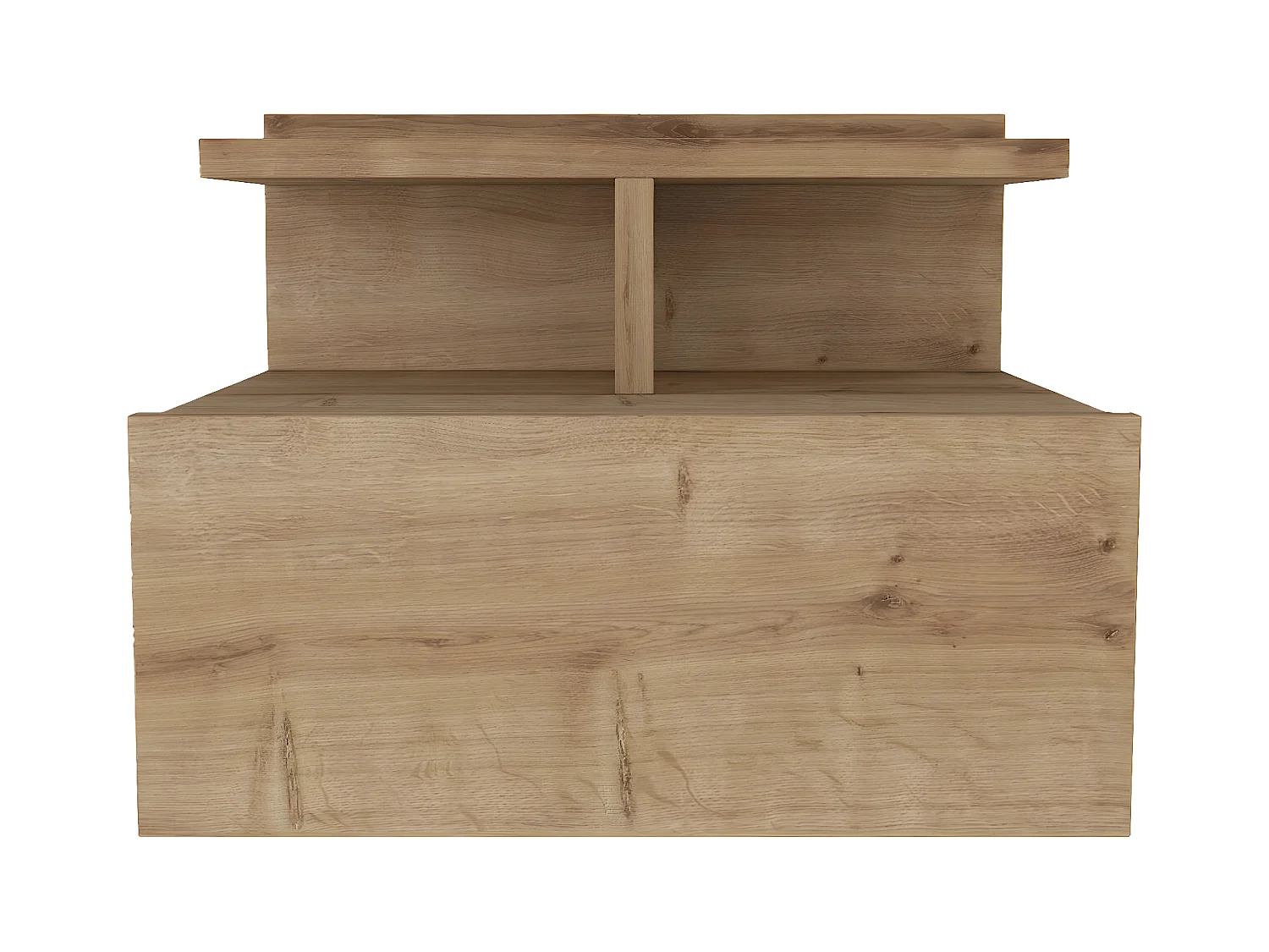 Væghængt natbord - 1 skuffe - Farve: Naturlig - AZELNO