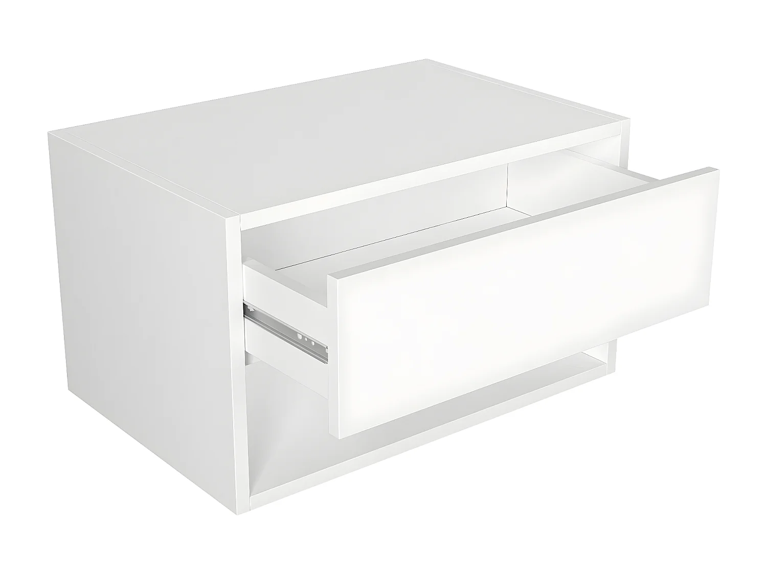 Comodino sospeso 1 cassetto e 1 nicchia Bianco - RITAMI